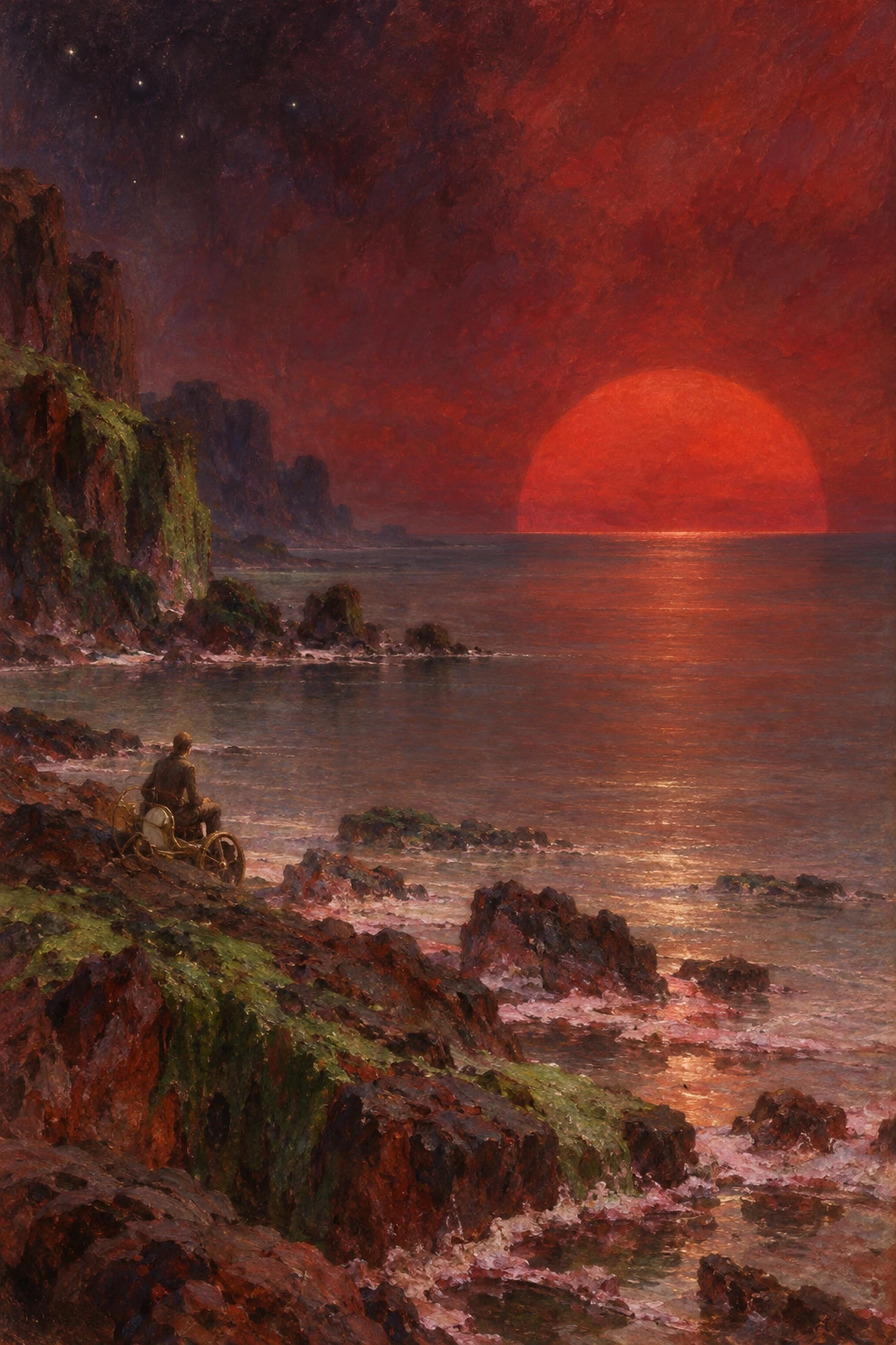 The distant shore.