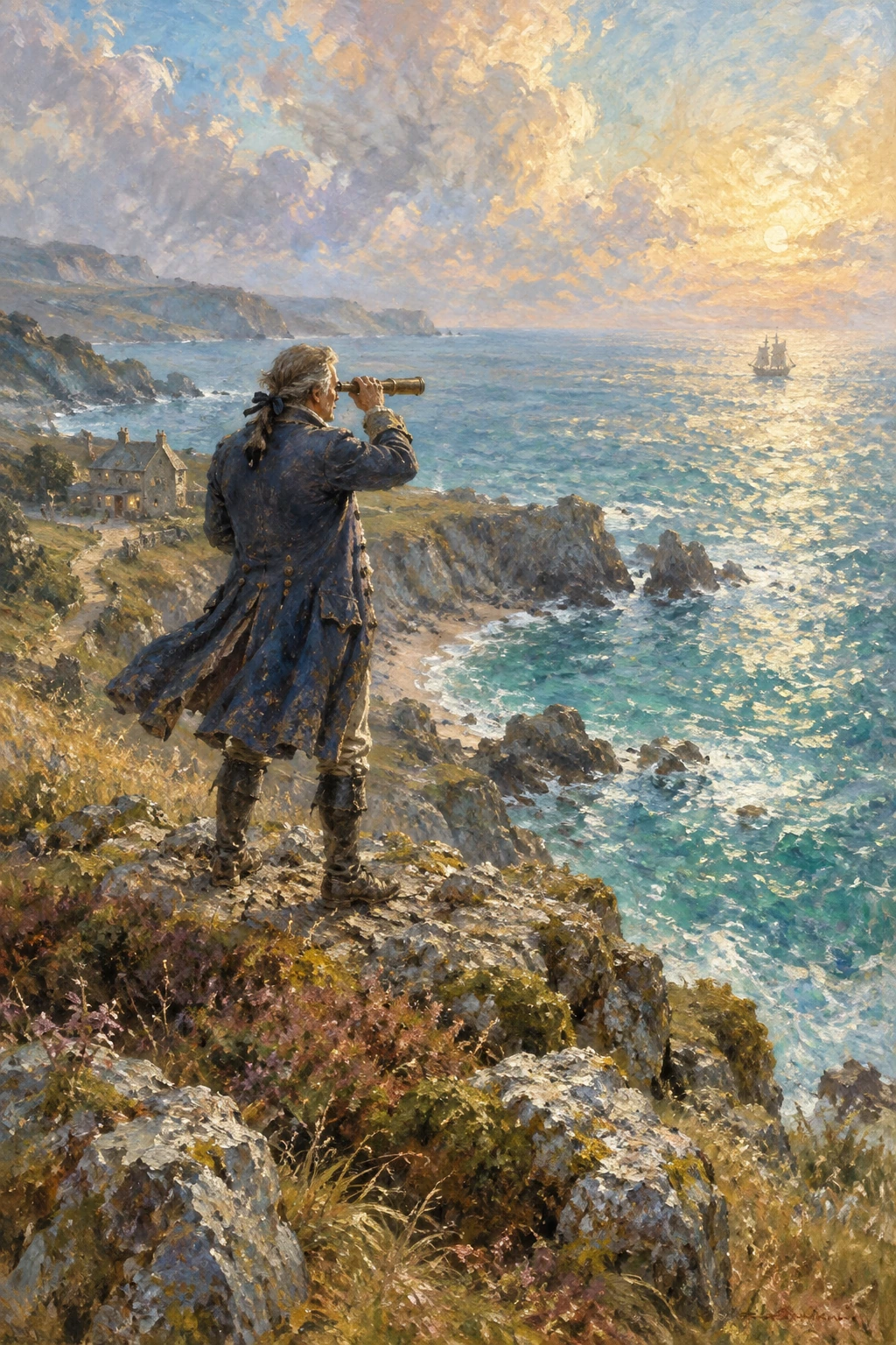 The captain above the cove.